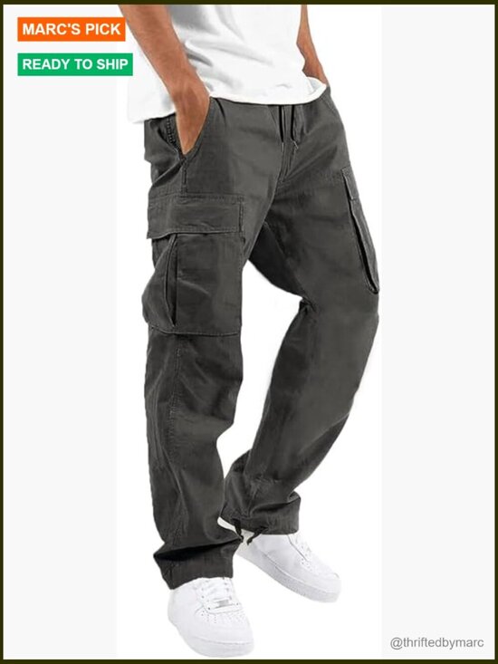 Other - Men's Cargo Joggers Drawstring Hiking Pants Loose Straight Sweatpants